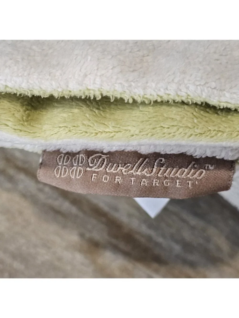 Dwell Studio Target Baby Blanket Circles White Green‎ Velour Soft Unisex 30 X 40